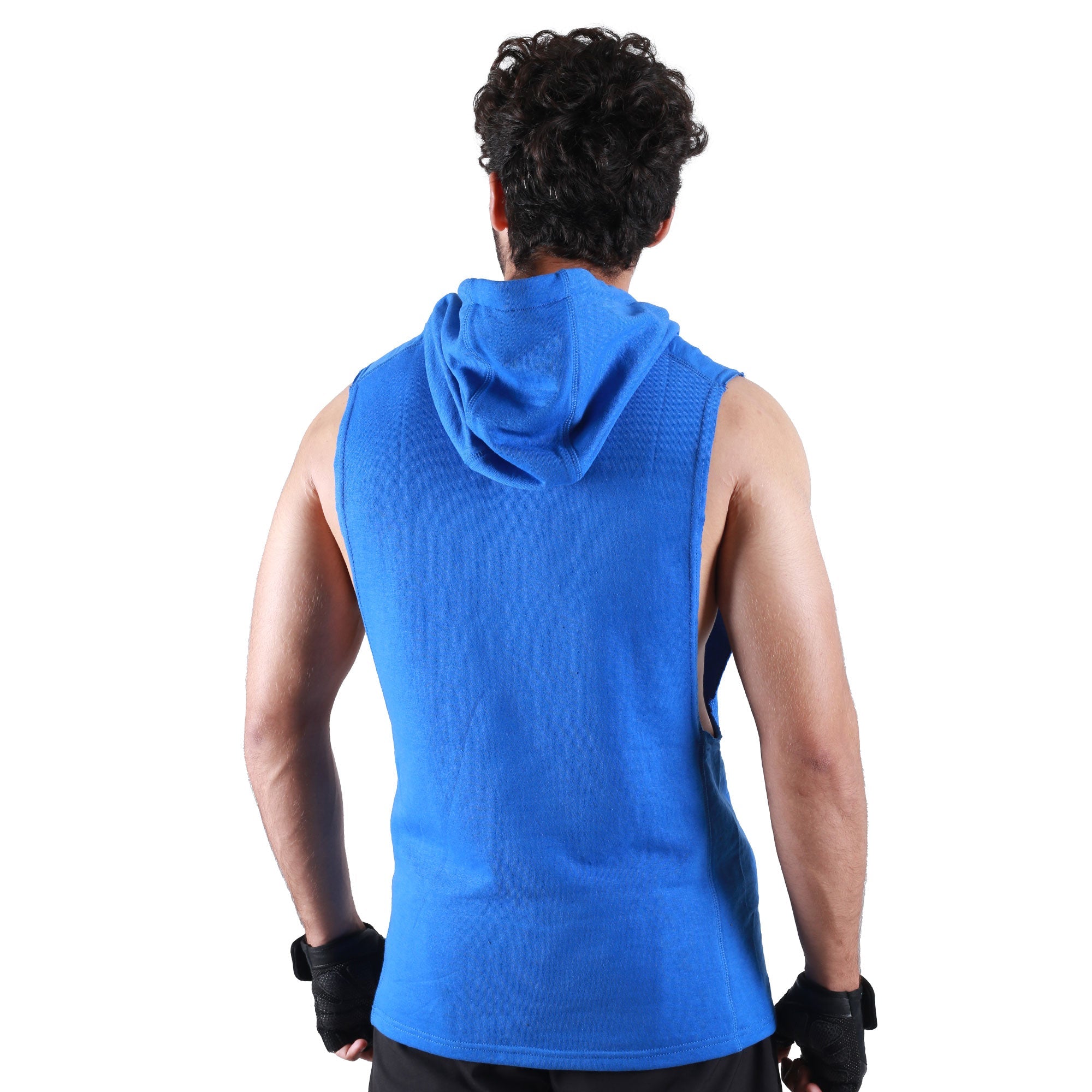 Blue Men's Critical Sleeveless Hoodie | HustlersOnlyPk