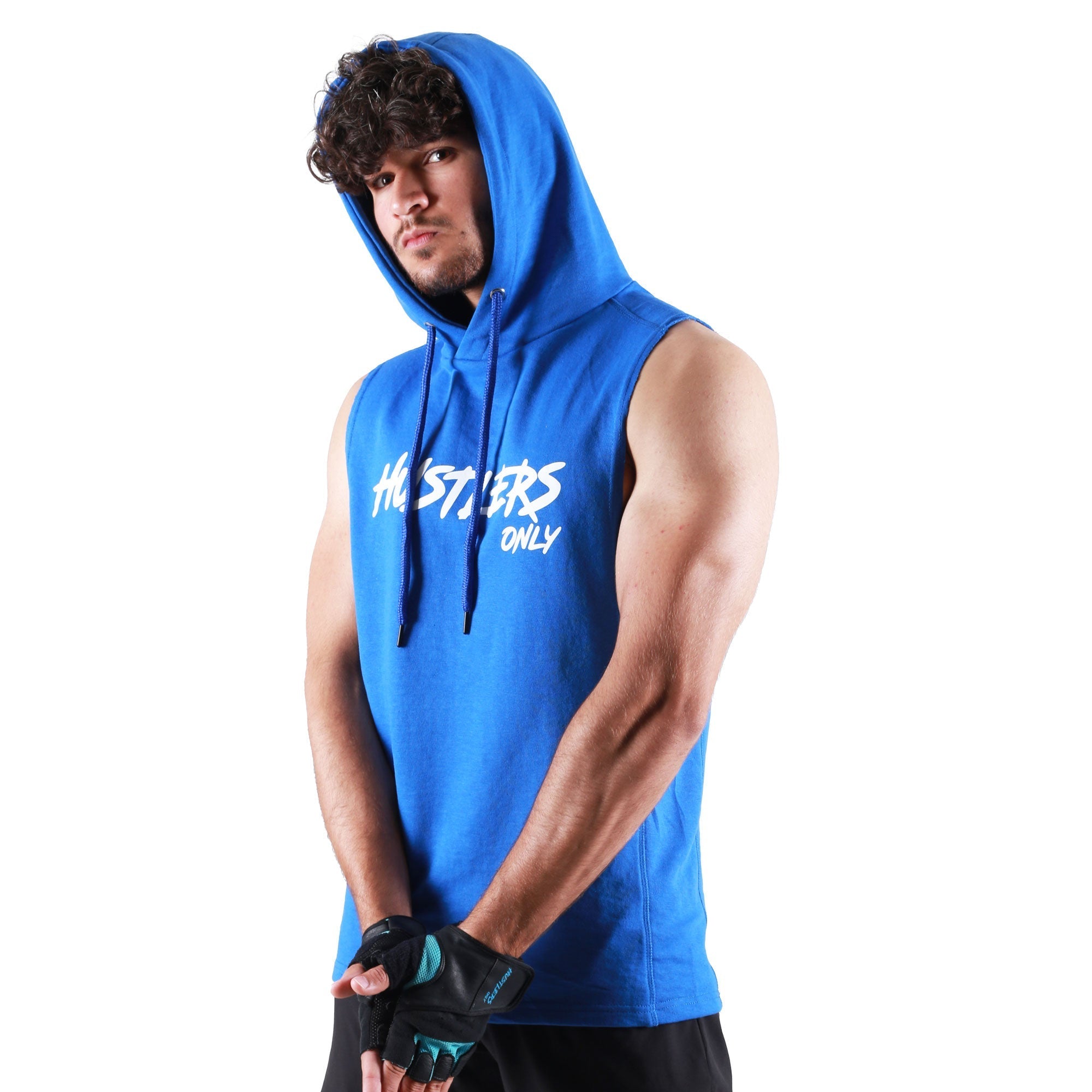 Blue Critical Sleeveless Hoodie for Men's | HustlersOnlyPk