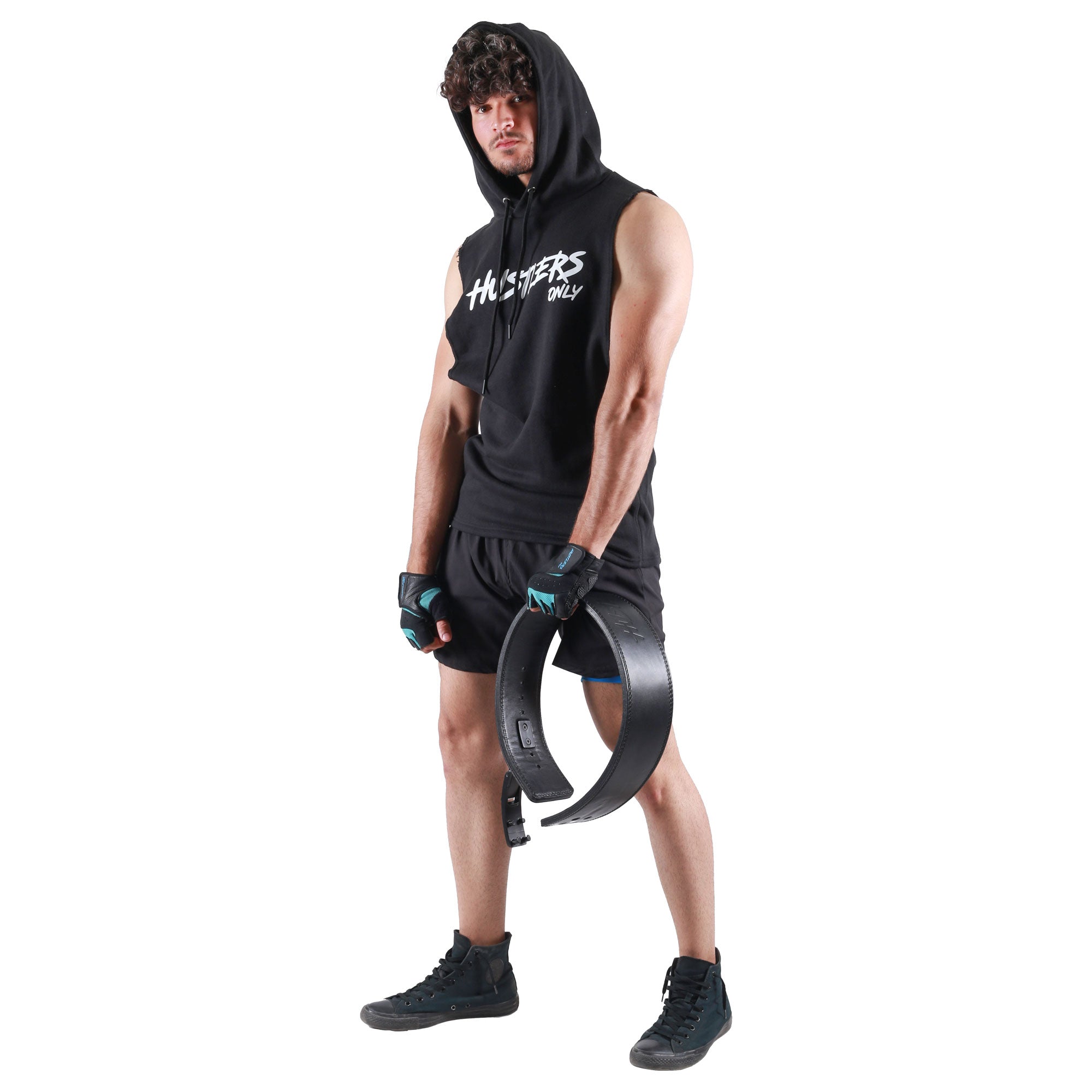 Black Men's Critical Sleeveless Hoodie | HustlersOnlyPk