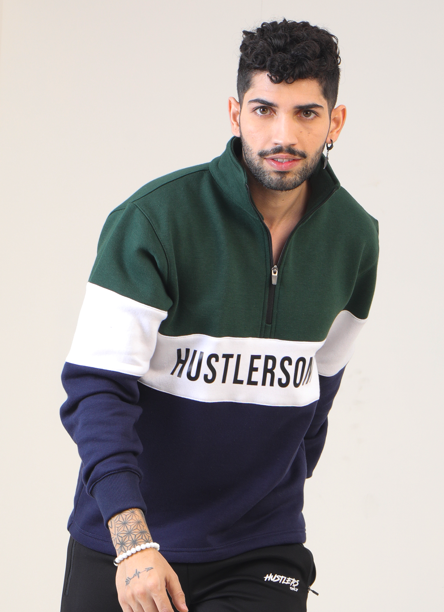 Standout Jumper - Green/Navy