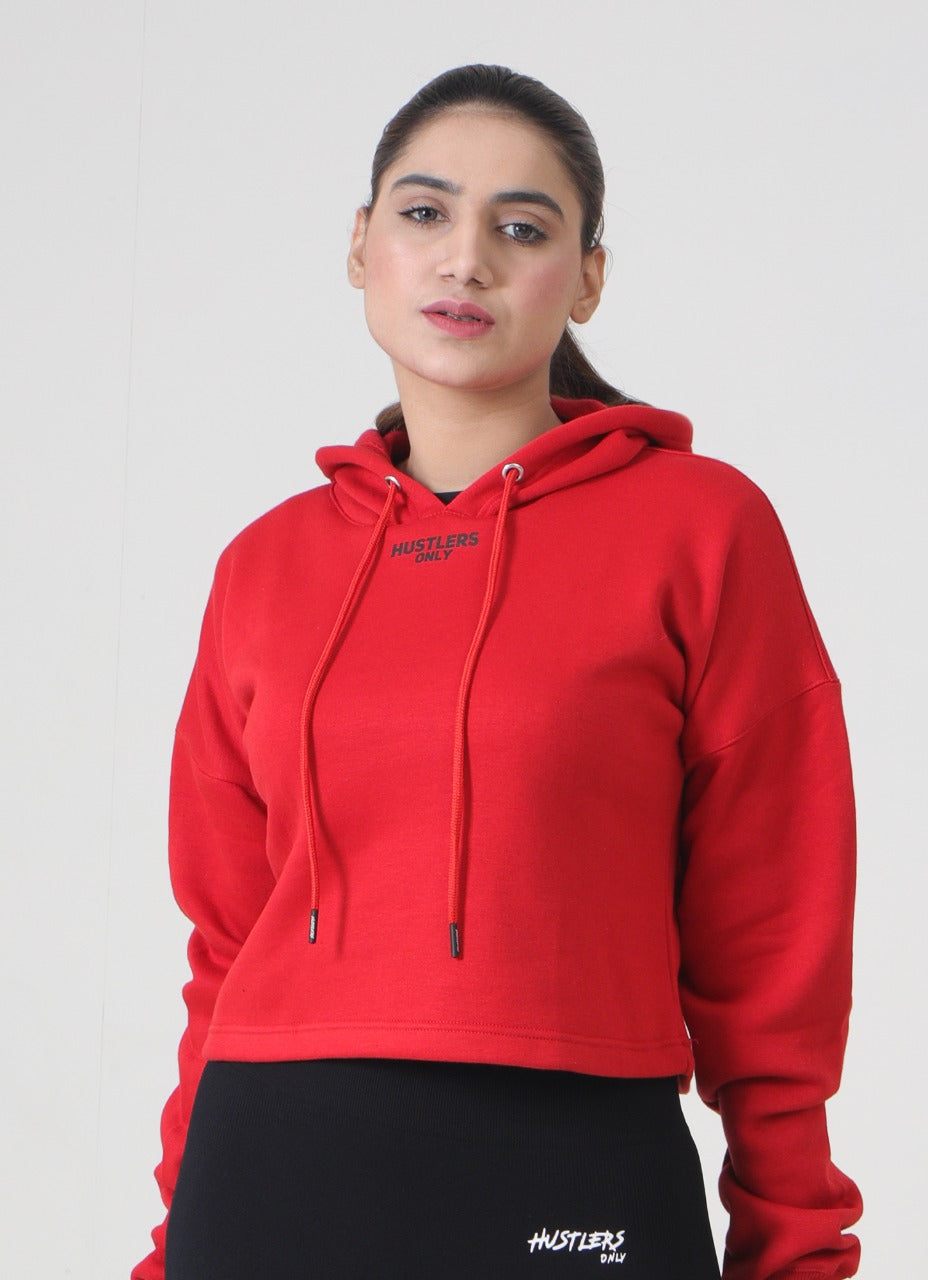 Training Cropped Hoodie - Red